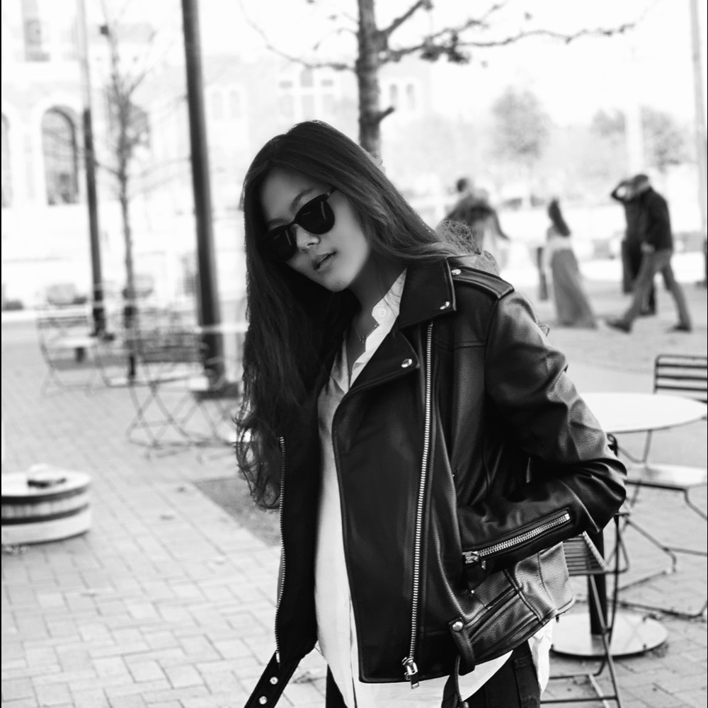 A black leather jacket